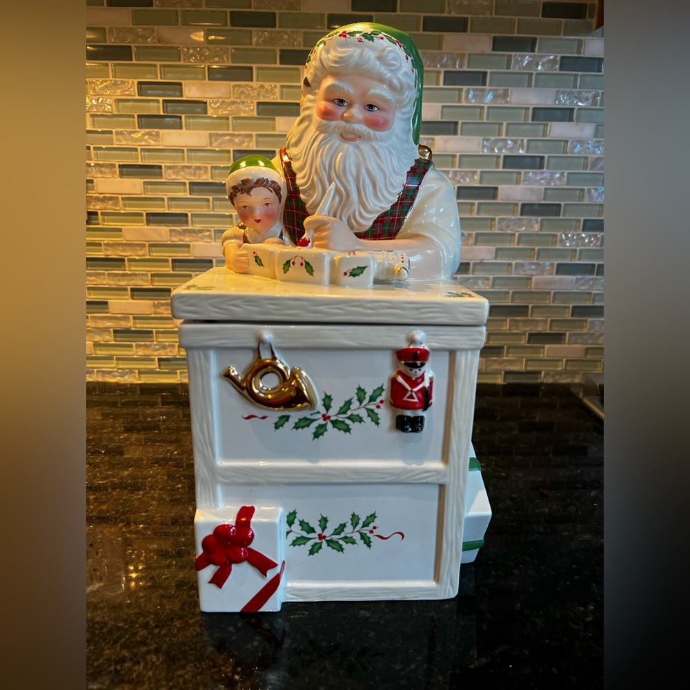 Lenox Santa Workbench Cookie Jar